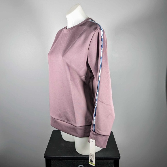 NWT Nicole Miller Active | Purple Stripe Crewneck Sweatshirt - M - Picture 4 of 6